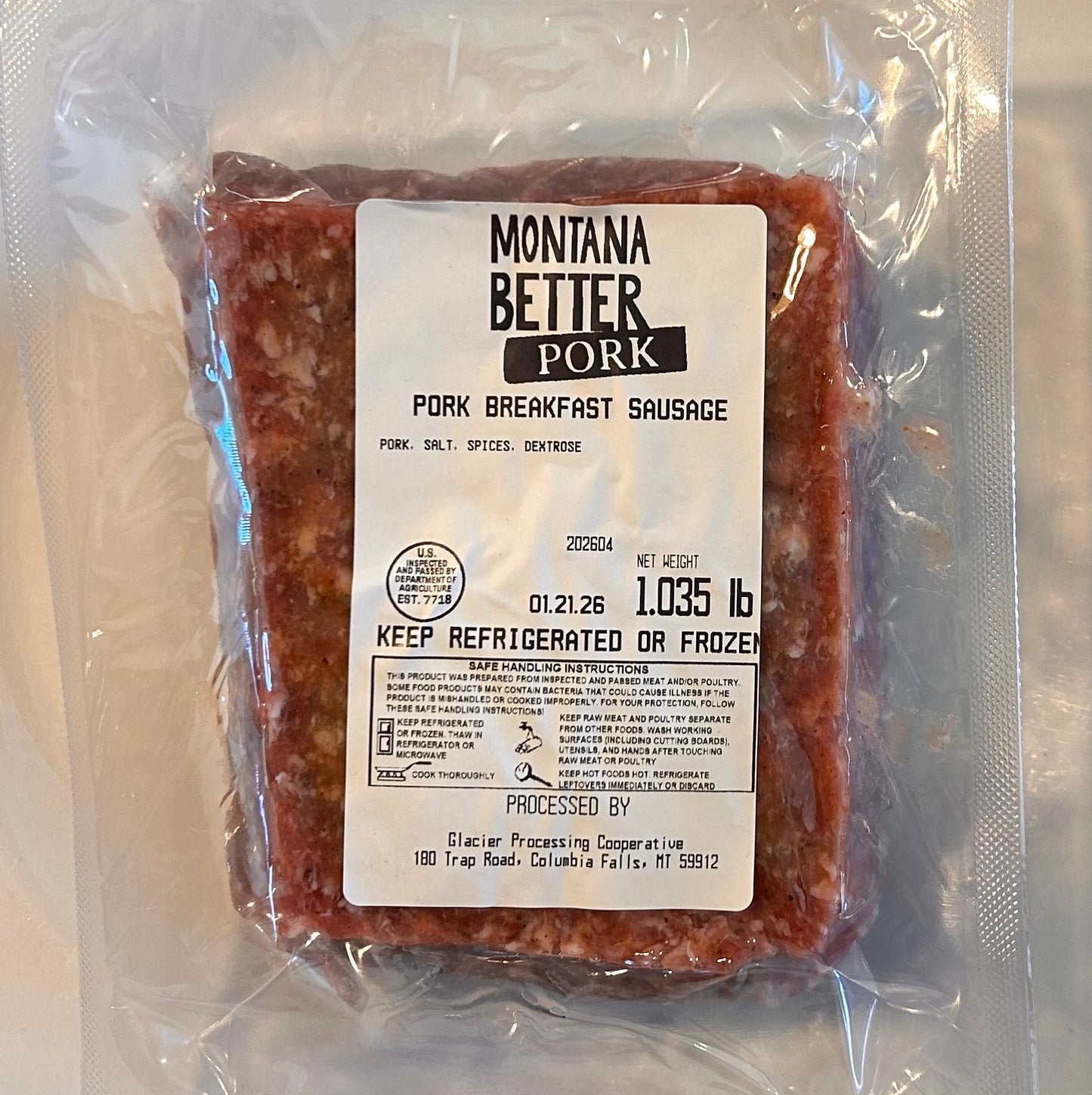 Pastured Pork Breakfast Sausage, Ground